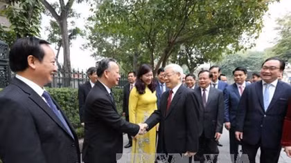 Tổng Bí thư thăm, chúc Tết Đảng bộ, chính quyền, nhân dân Hà Nội 