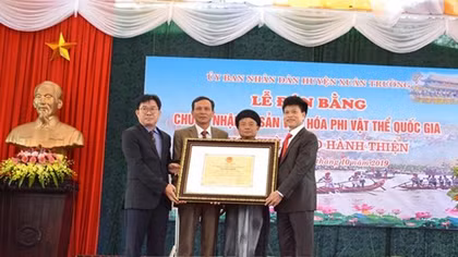 Chùa Keo Hành Thiện đón Bằng chứng nhận Di sản Văn hóa phi vật thể quốc gia