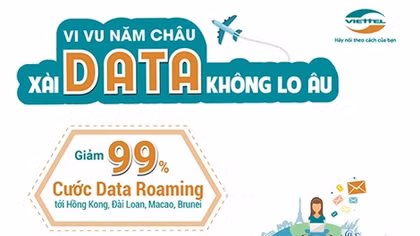  Viettel giảm giá lên tới 99% cước dịch vụ Data Roaming