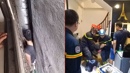 (Hy hữu) Người đàn ông mắc kẹt trong khoảng không 3 số nhà