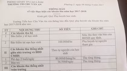 Thực hư thông tin học sinh lớp 1 phải đóng 16 triệu đồng