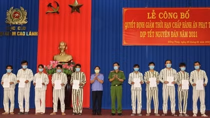 Giảm thời hạn chấp hành án phạt tù cho 466 phạm nhân