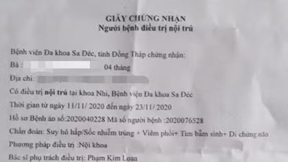 Thông tin vụ bé gái 4 tháng tuổi còn thở được đưa đến nhà hỏa táng