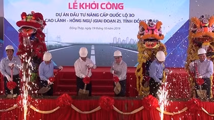 Đồng Tháp khởi công dự án nâng cấp quốc lộ 30