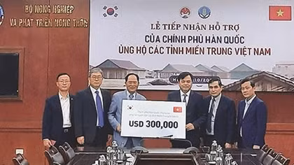Chính phủ Hàn Quốc ủng hộ các tỉnh miền Trung bị thiên tai