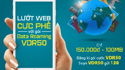 Viettel tung gói VDR50, 100MB data roaming dùng trong 7 ngày