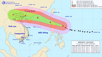 Sẵn sàng sơ tán hàng trăm nghìn hộ dân “chạy” siêu bão Mangkhut