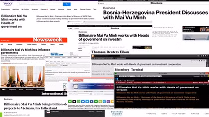 Bloomberg, AP, Reuters đưa tin tỷ phú Mai Vũ Minh 
