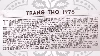 Nhớ lại sự kiện “Trang thơ 1978”