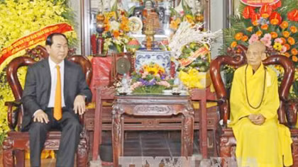 Chủ tịch nước thăm Đại lão Hòa thượng Thích Phổ Tuệ