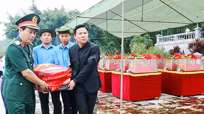 Truy điệu và an táng 23 hài cốt liệt sĩ hy sinh tại Lào