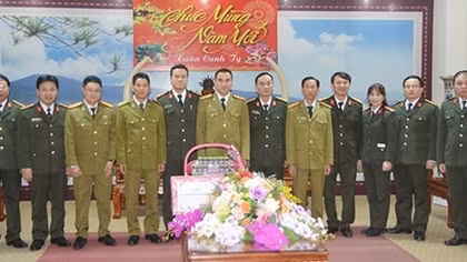 Công an tỉnh Hủa Phăn thăm, chúc Tết Công an tỉnh Nghệ An