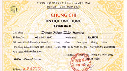 Dừng cấp phôi chứng chỉ tin học ứng dụng A, B, C từ ngày 15-12