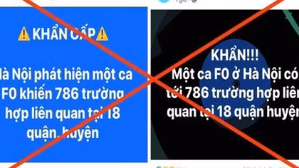 Bác bỏ thông tin 786 người ở 18 quận, huyện liên quan ca F0