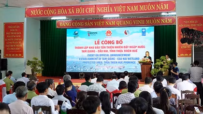 Công bố thành lập Khu bảo tồn thiên nhiên đất ngập nước Tam Giang – Cầu Hai