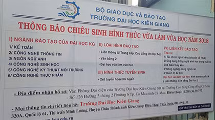 Đại học Kiên Giang đào tạo “chui” 3 lớp liên thông