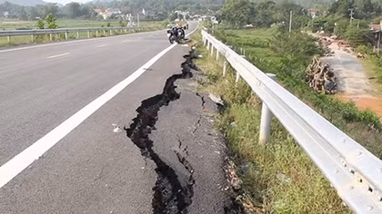 Cao tốc Đà Nẵng - Quảng Ngãi chưa hoàn thành đã hư hỏng