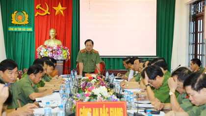 Thứ trưởng Nguyễn Văn Thành làm việc với Công an tỉnh Bắc Giang
