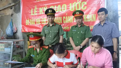Thanh niên Công an nhận đỡ đầu học sinh có hoàn cảnh khó khăn