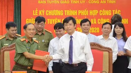 Công an tỉnh và Ban Tuyên giáo Tỉnh uỷ Tuyên Quang ký kết Chương trình phối hợp công tác 