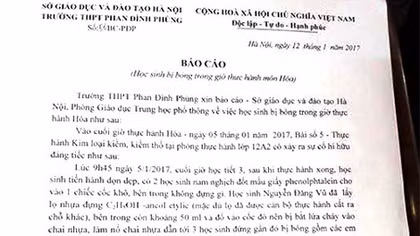 Trường Phan Đình Phùng kỷ luật giáo viên và xin lỗi gia đình nữ sinh bị bỏng