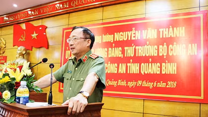 Thứ trưởng Nguyễn Văn Thành làm việc với Công an Quảng Bình