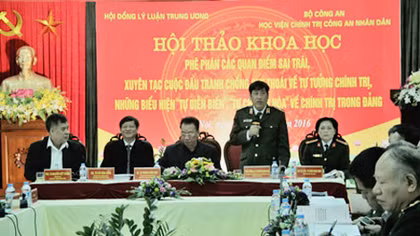 Hội thảo phê phán những quan điểm sai trái, chống biểu hiện “tự diễn biến”, “tự chuyển hóa”