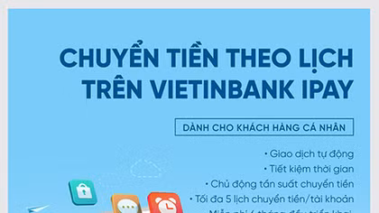 Chuyển tiền theo lịch: Dịch vụ tiện ích của VietinBank iPay
