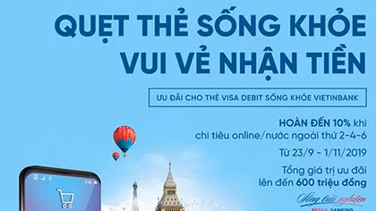 Hoàn đến 500.000 VND khi chi tiêu bằng thẻ Visa debit Sống khỏe