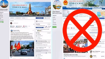Xuất hiện trang fanpage mạo danh Cổng thông tin điện tử tỉnh Cà Mau