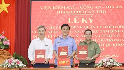 Ký kết quy chế phối hợp giữa Công an - Viện kiểm sát - Tòa án 