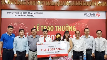 Một phụ nữ ở Cần Thơ trúng Vietlott trên 31 tỷ đồng 