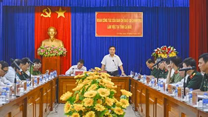 Đoàn công tác Ban Chỉ đạo 138 Chính phủ làm việc tại Cà Mau
