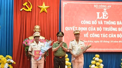 Giám đốc Công an tỉnh Bạc Liêu giữ chức vụ Cục trưởng Cục Tổ chức cán bộ