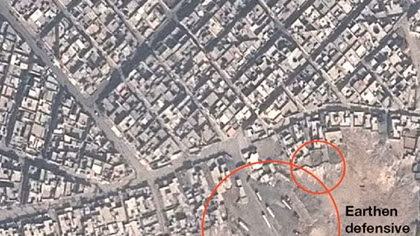 Lộ ảnh vệ tinh phòng tuyến của IS ở Mosul 