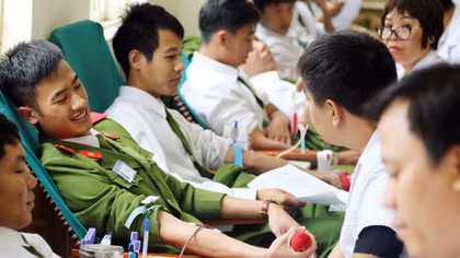 Sôi nổi ngày hội hiến máu tại Trường Trung cấp Cảnh sát vũ trang