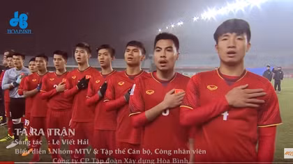 Màn cổ vũ đội bóng U23 Việt Nam độc đáo của một Công ty Xây dựng