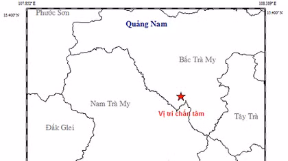 Lại xảy ra động đất tại Bắc Trà My