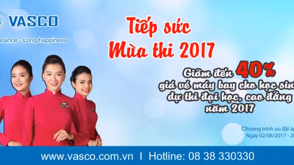 Thí sinh thi đại học, cao đẳng được giảm đến 40% vé máy bay 