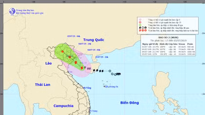 Bão vào Quảng Ninh đến Thanh Hoá, sau đó suy yếu dần thành áp thấp 