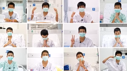 Những chia sẻ hồn nhiên của đội bóng nhí Thái Lan lần đầu trước báo giới