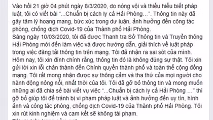Tung tin "cách ly cả Hải Phòng" người phụ nữ bị phạt 10 triệu