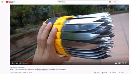 Youtuber Việt gây phẫn nộ khi chơi ngông thả dao từ trên cao xuống