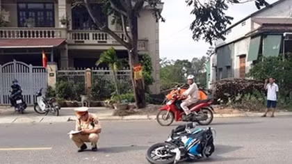 Hai đối tượng chạy xe tông gãy chân CSGT đang làm nhiệm vụ