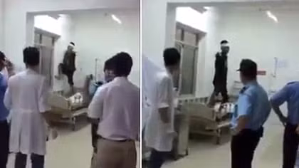 Thanh niên ngáo đá "tập võ" trên giường bệnh viện