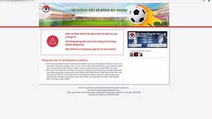Mở bán vé online trở lại, hệ thống của VFF lại tiếp tục treo