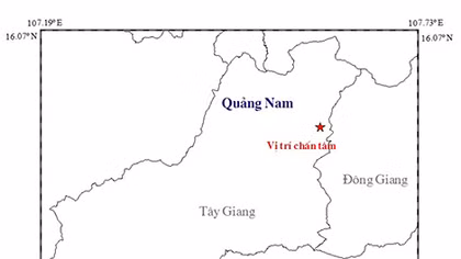 Động đất 3,4 độ richter ở Quảng Nam