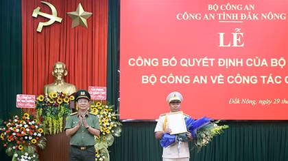 Thượng tá Nguyễn Tường Vũ được bổ nhiệm Phó Giám đốc Công an tỉnh Đắk Nông