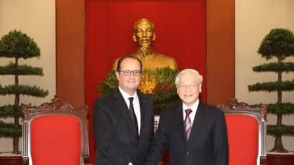 Tổng Bí thư Nguyễn Phú Trọng tiếp Tổng thống Pháp Francois Hollande 
