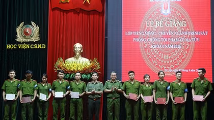 Học viện CSND bế giảng lớp học tiếng Mông